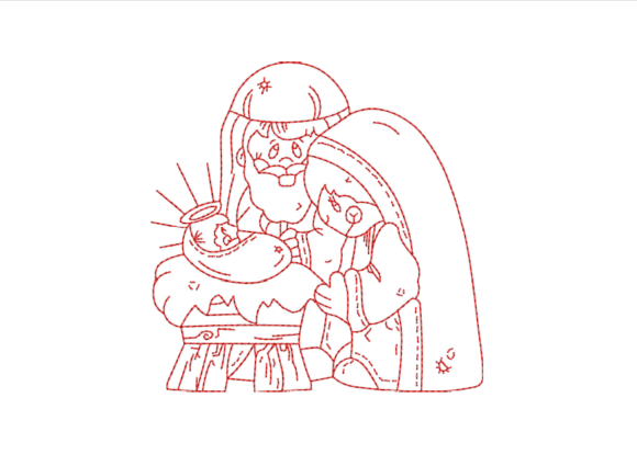 Birth of Jesus Red Work: A Designer's Review for Personalized Gifts