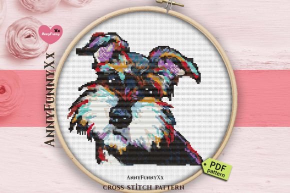 Rainbow Schnauzer Cross Stitch Pattern Review